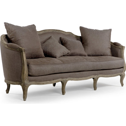 Maison Sofa by Zentique in limed gray oak. Made from limed grey oak in a traditional style.