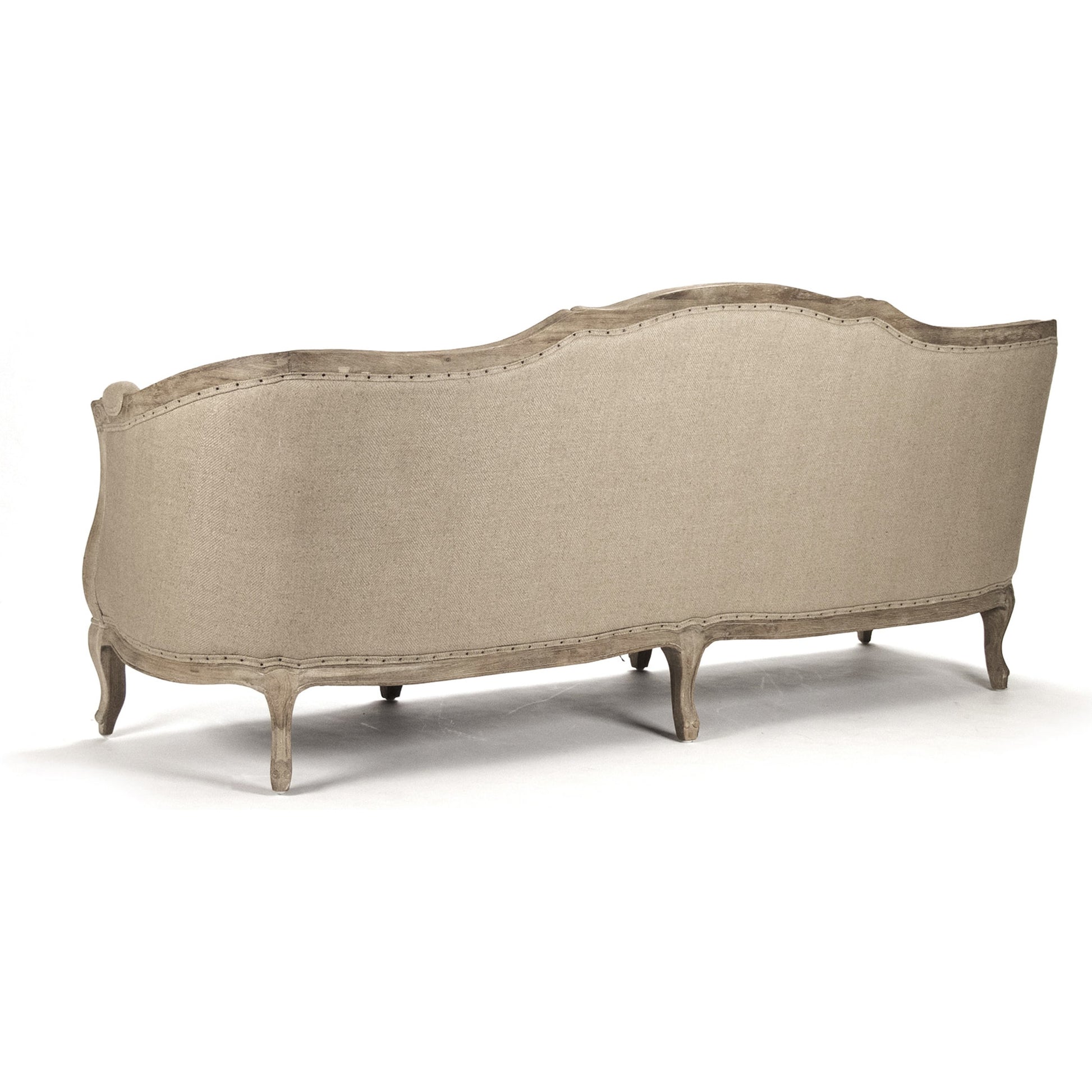 Maison Sofa by Zentique in limed gray oak. Made from limed grey oak in a traditional style.