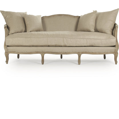 Maison Sofa by Zentique in limed gray oak. Made from limed grey oak in a traditional style.