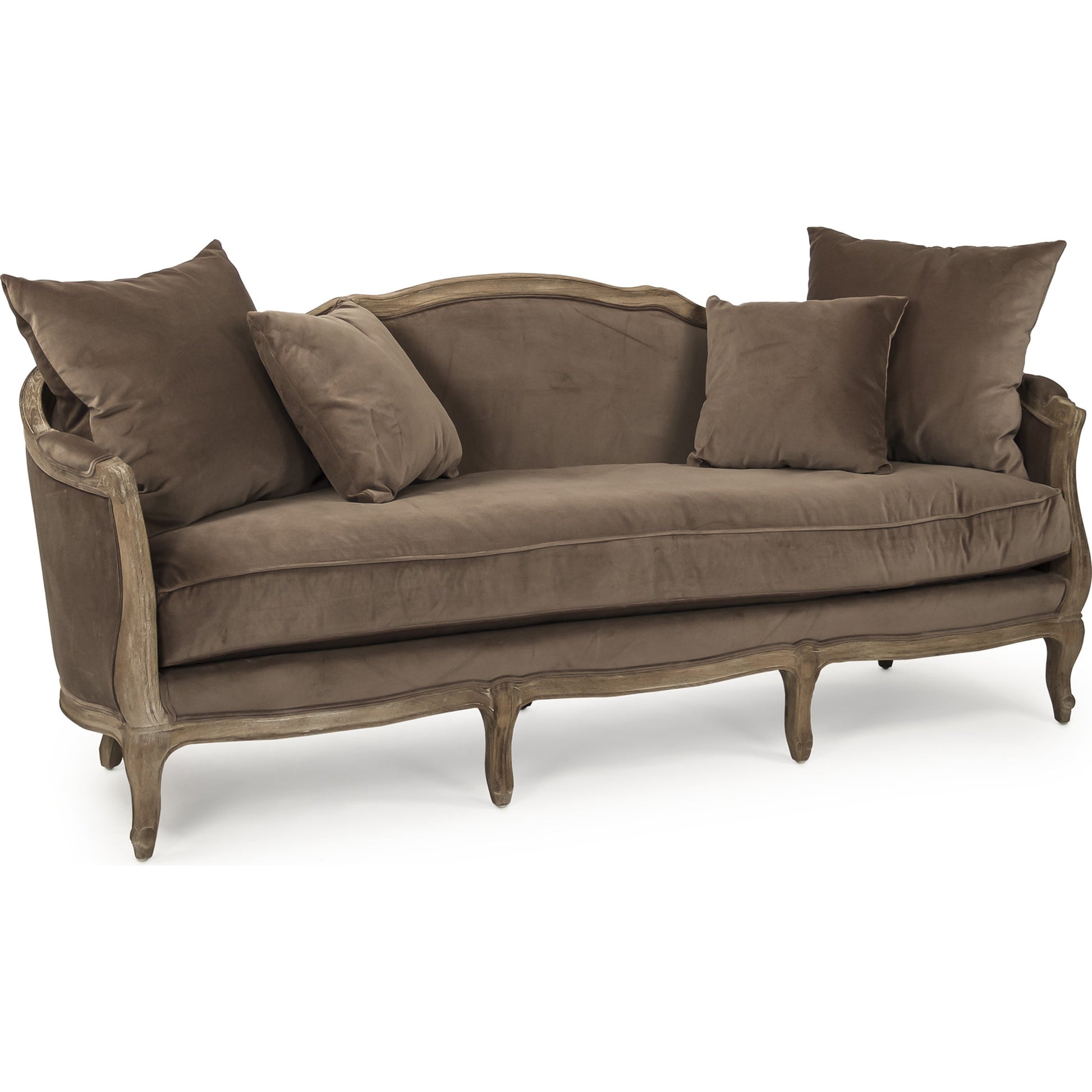 Maison Sofa by Zentique in limed gray oak. Made from limed grey oak in a traditional style.