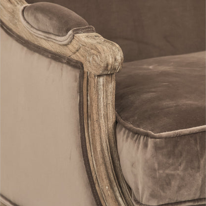 Maison Sofa by Zentique in limed gray oak. Made from limed grey oak in a traditional style.