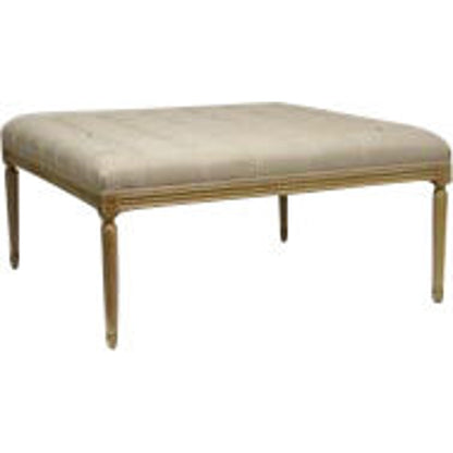 Louis Tufted Ottoman by Zentique in natural oak. Made from natural oak in a traditional style.