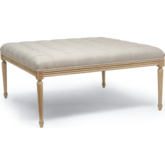 Louis Tufted Ottoman by Zentique in natural oak. Made from natural oak in a traditional style.