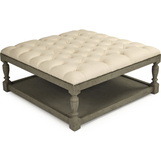 Square Tufted Ottoman by Zentique. Made from unique in a traditional style.