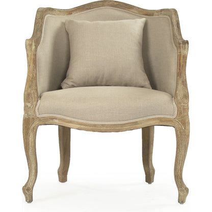 Pierre Club Chair by Zentique in limed gray oak. Made from limed grey oak in a traditional style.