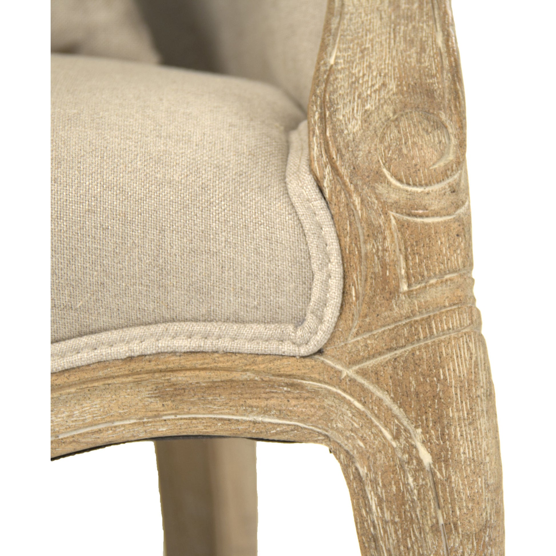 Pierre Club Chair by Zentique in limed gray oak. Made from limed grey oak in a traditional style.
