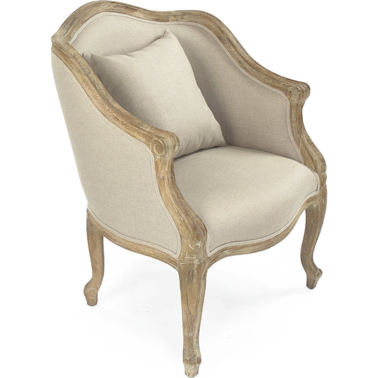 001 S-338062 | Additional Silo | Pierre Club Chair by Zentique in limed gray oak. Made from limed grey oak in a traditional style.