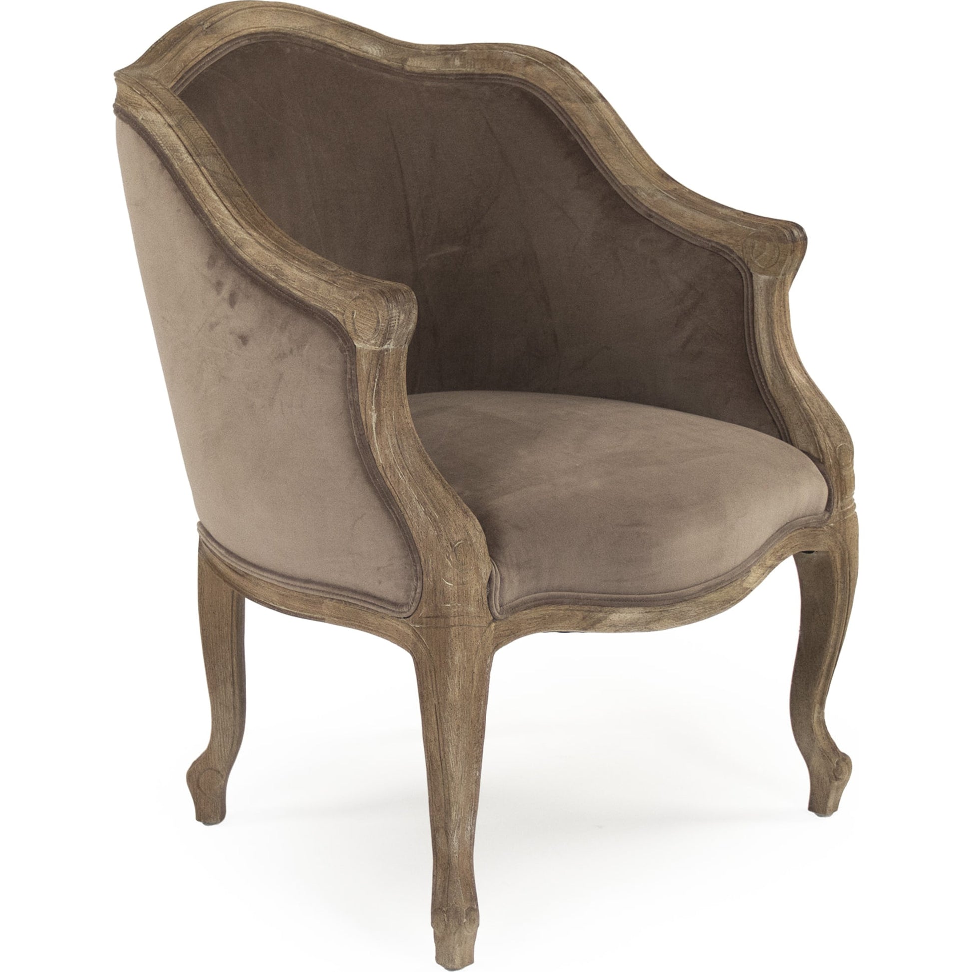 Pierre Club Chair by Zentique in limed gray oak. Made from limed grey oak in a traditional style.