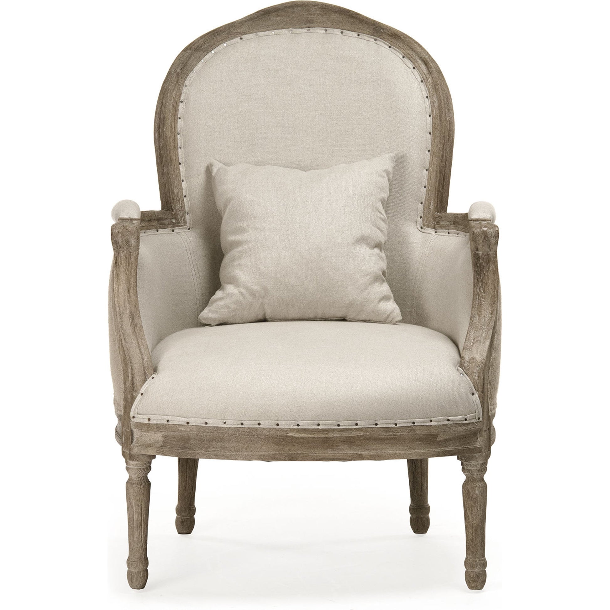 Pascal Club Chair by Zentique in limed gray oak. Made from limed grey oak in a transitional style.