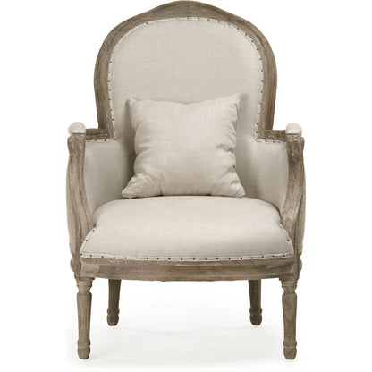 Pascal Club Chair by Zentique in limed gray oak. Made from limed grey oak in a transitional style.