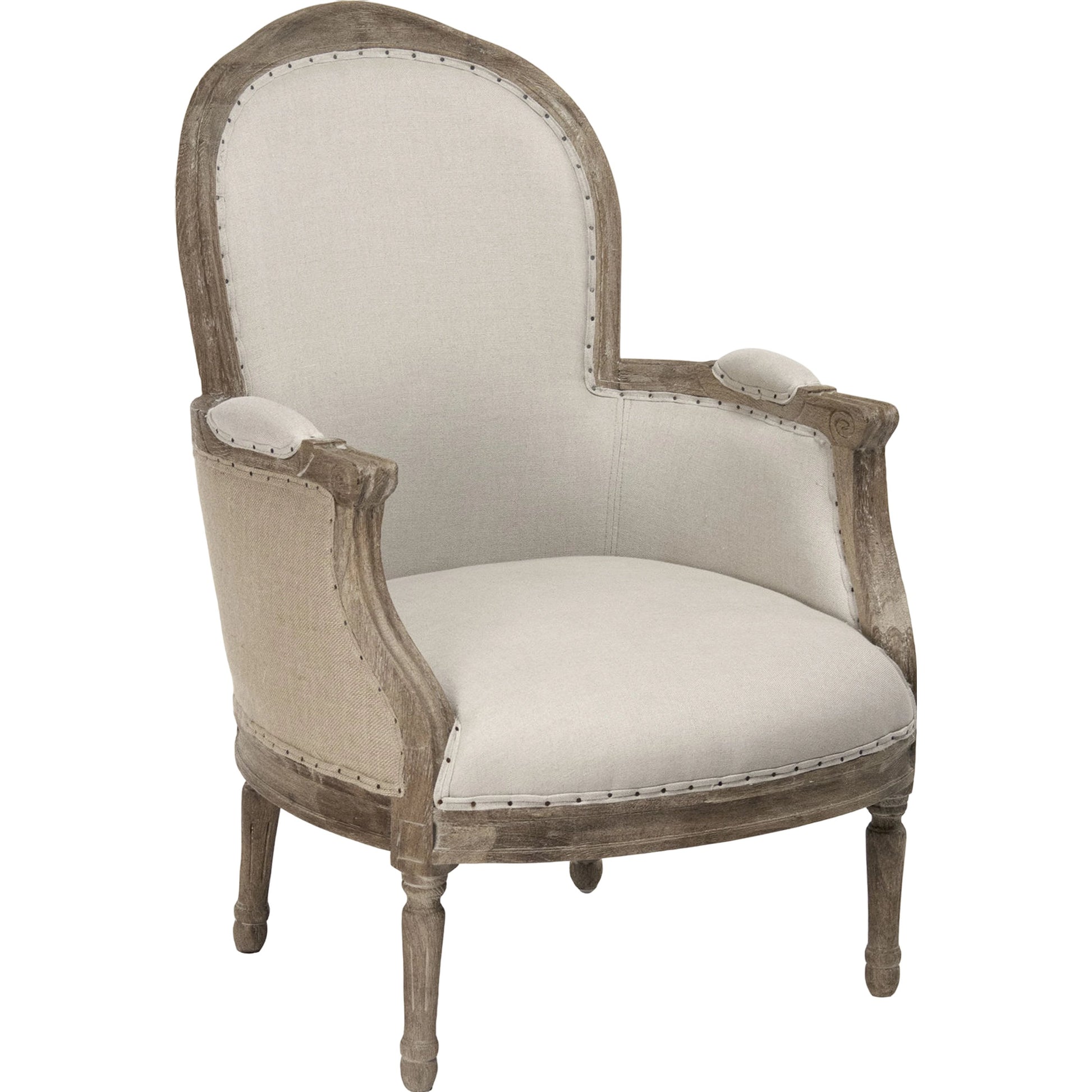 Pascal Club Chair by Zentique in limed gray oak. Made from limed grey oak in a transitional style.