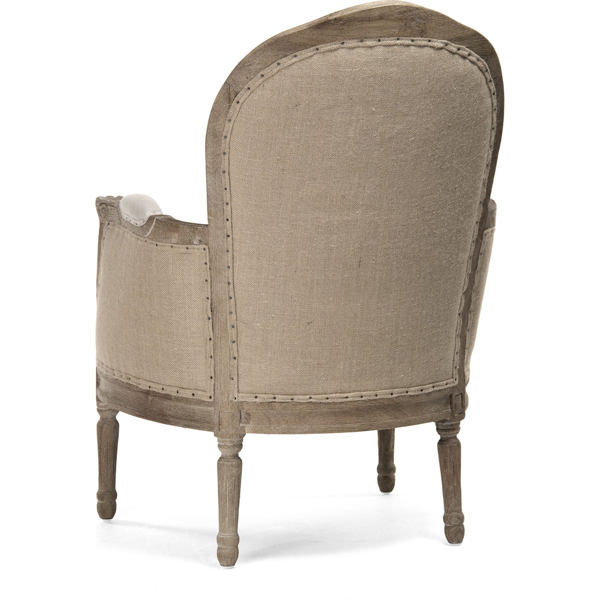 Pascal Club Chair by Zentique in limed gray oak. Made from limed grey oak in a transitional style.