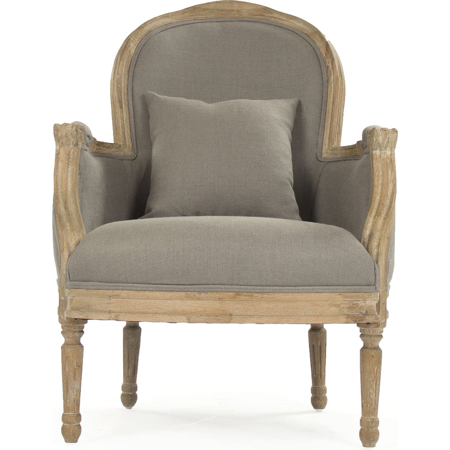 005 S-338031 | Additional Silo | Pascal Club Chair by Zentique in limed gray oak. Made from limed grey oak in a transitional style.