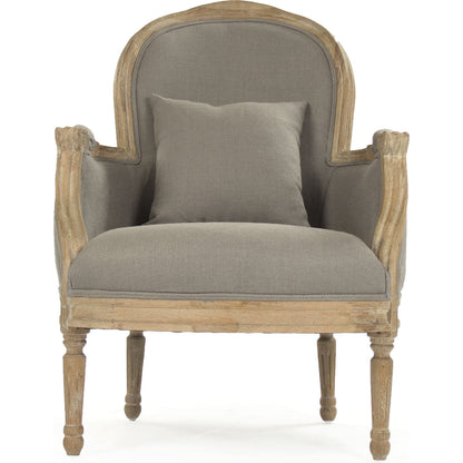 Pascal Club Chair by Zentique in limed gray oak. Made from limed grey oak in a transitional style.