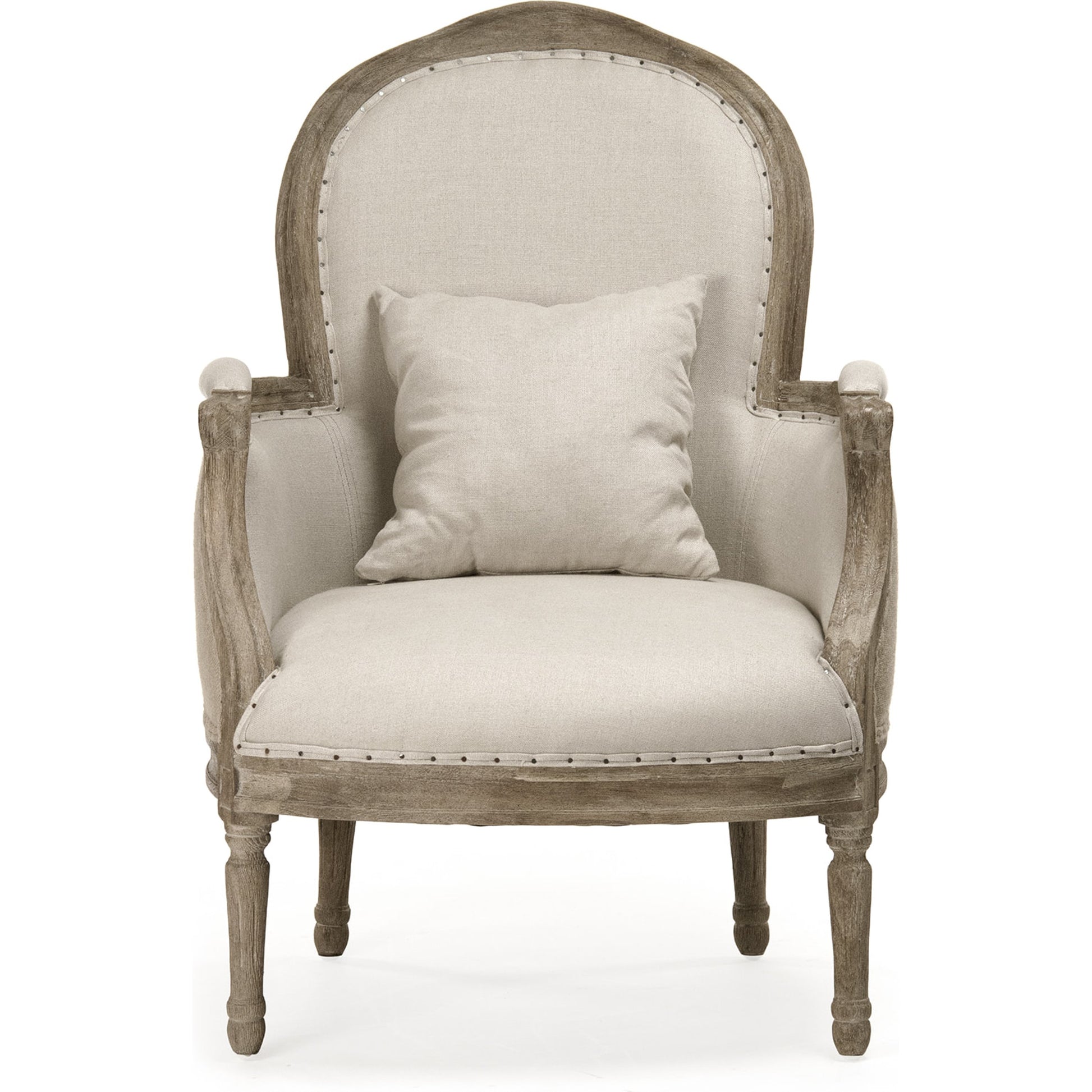 Pascal Club Chair by Zentique in limed gray oak. Made from limed grey oak in a transitional style.