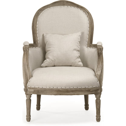 Pascal Club Chair by Zentique in limed gray oak. Made from limed grey oak in a transitional style.