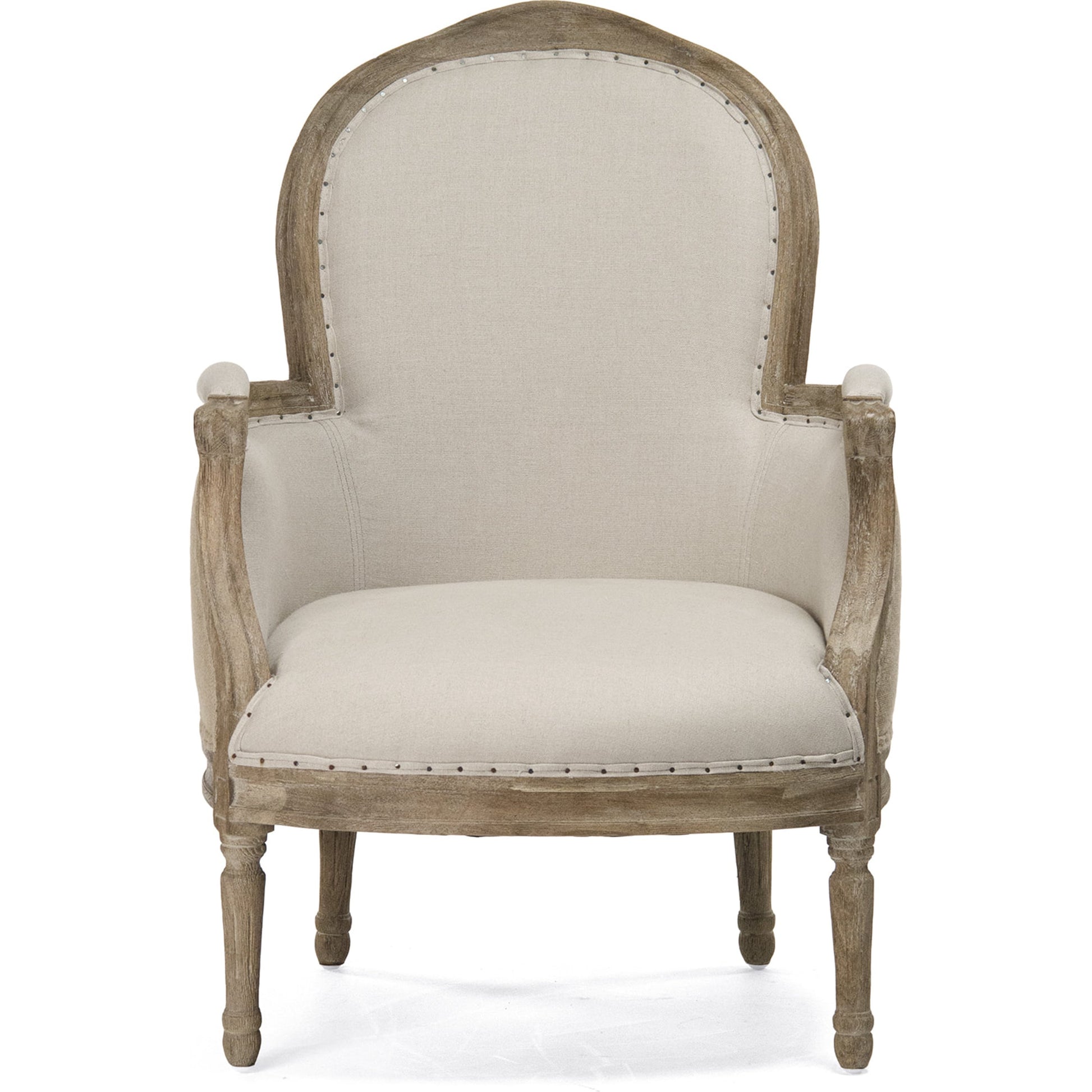 Pascal Club Chair by Zentique in limed gray oak. Made from limed grey oak in a transitional style.