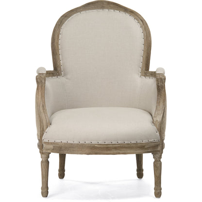 Pascal Club Chair by Zentique in limed gray oak. Made from limed grey oak in a transitional style.