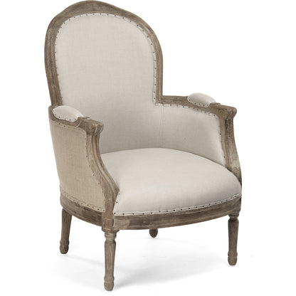 Pascal Club Chair by Zentique in limed gray oak. Made from limed grey oak in a transitional style.