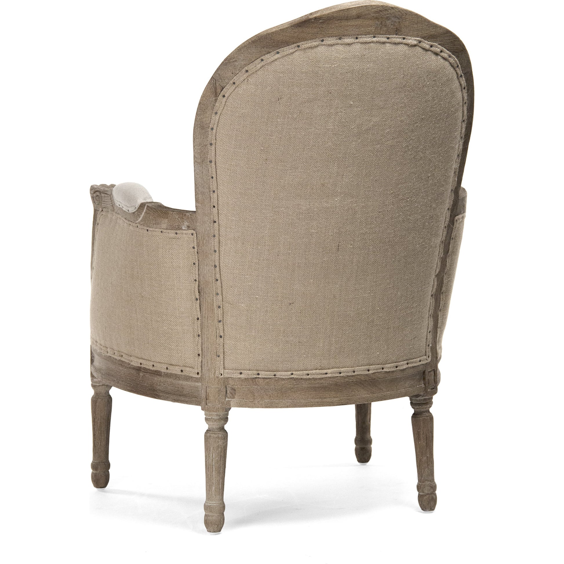 Pascal Club Chair by Zentique in limed gray oak. Made from limed grey oak in a transitional style.