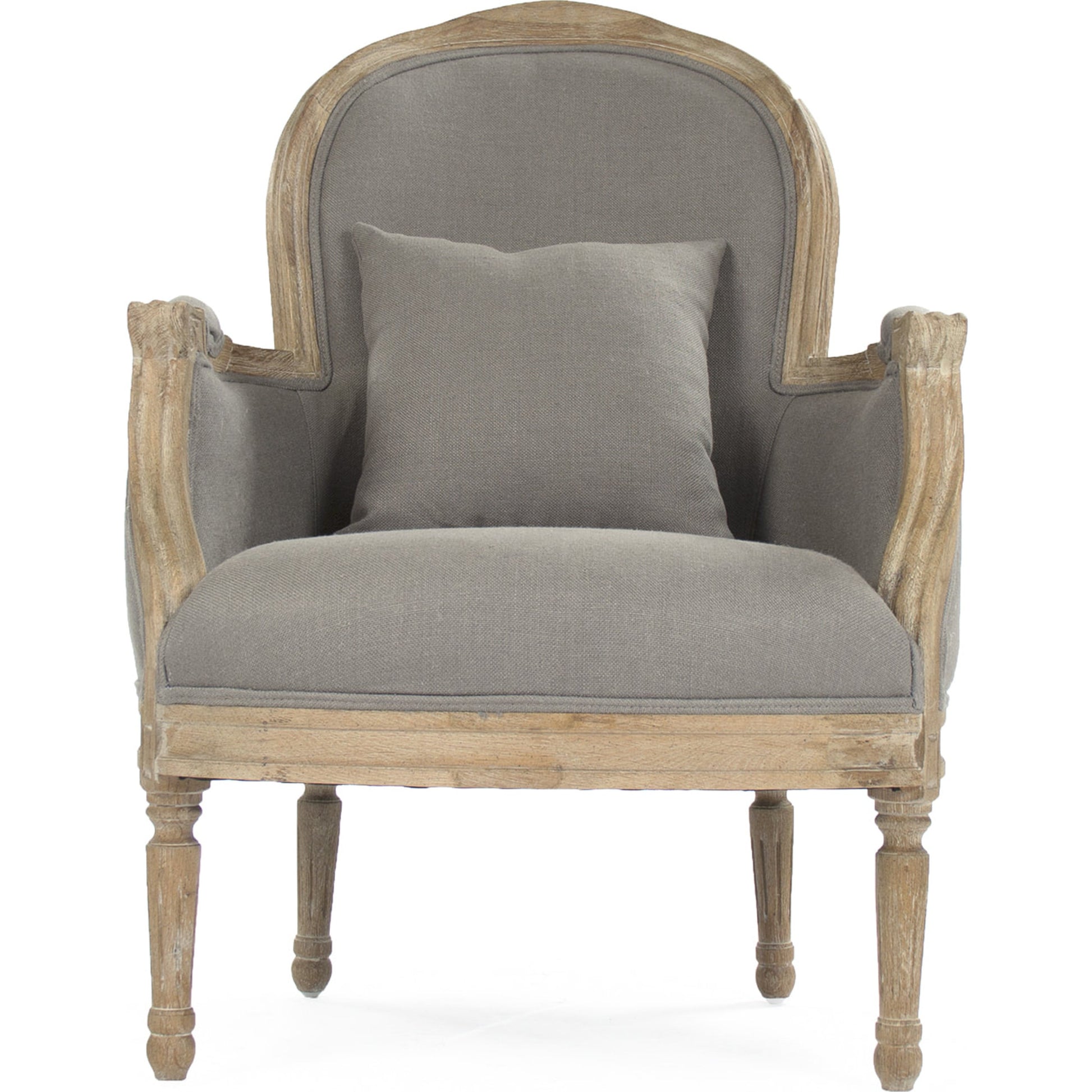 Pascal Club Chair by Zentique in limed gray oak. Made from limed grey oak in a transitional style.