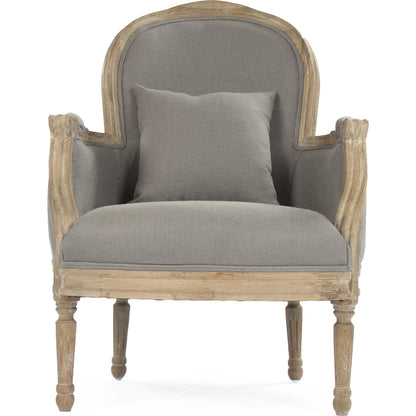Pascal Club Chair by Zentique in limed gray oak. Made from limed grey oak in a transitional style.