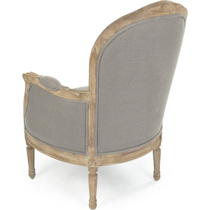 Pascal Club Chair by Zentique in limed gray oak. Made from limed grey oak in a transitional style.