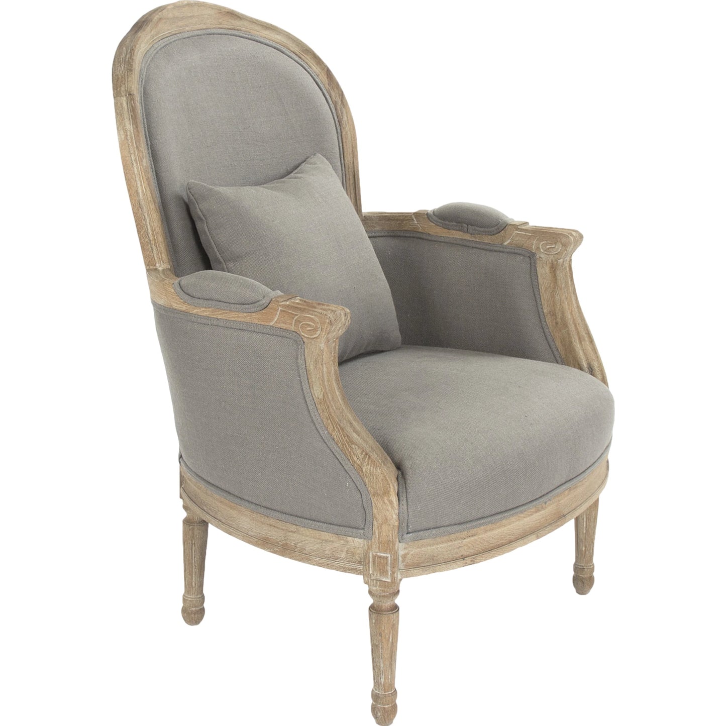 002 S-338031 | Primary Silo | Pascal Club Chair by Zentique in limed gray oak. Made from limed grey oak in a transitional style.