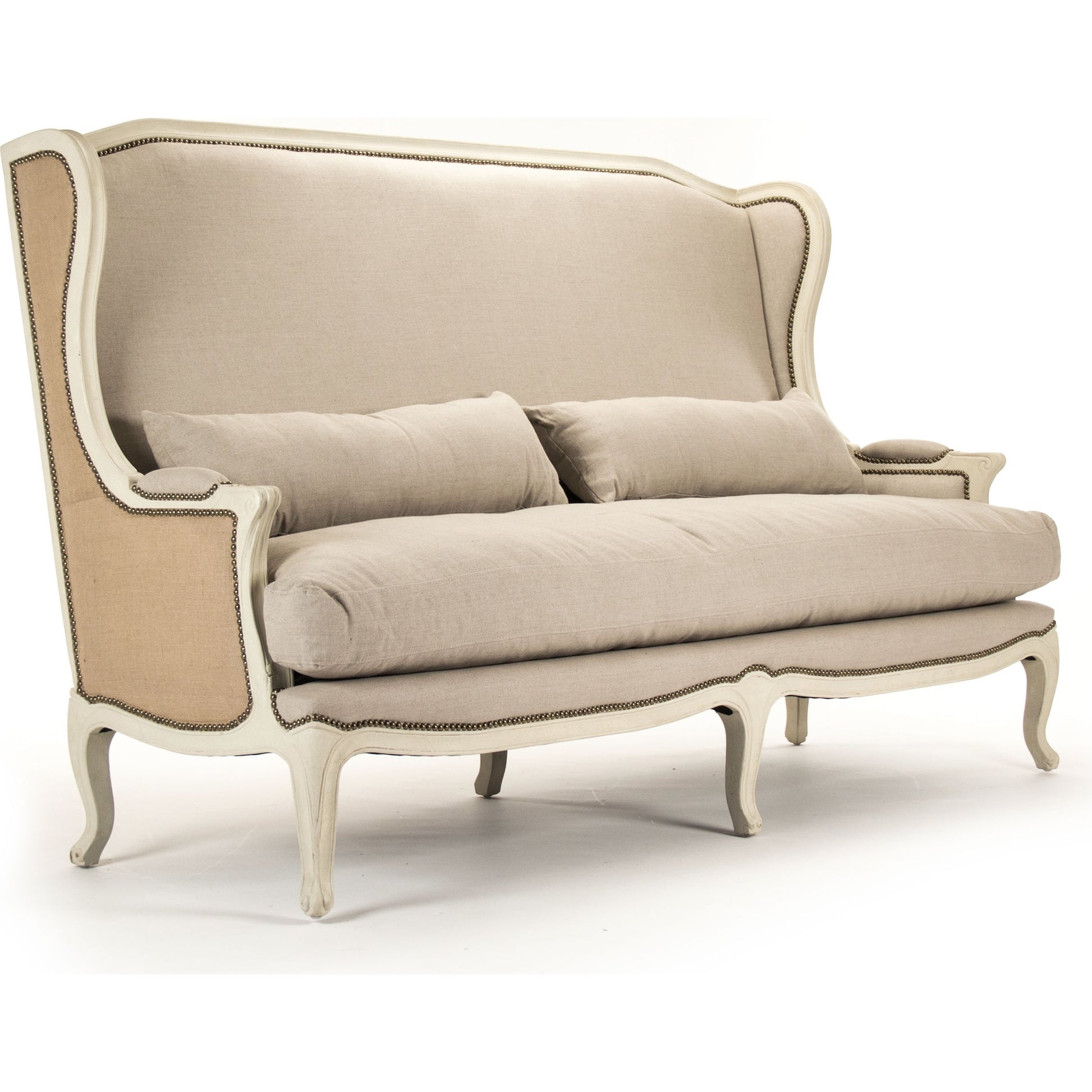 Leon Sofa by Zentique. Made from limed grey oak in a traditional style.