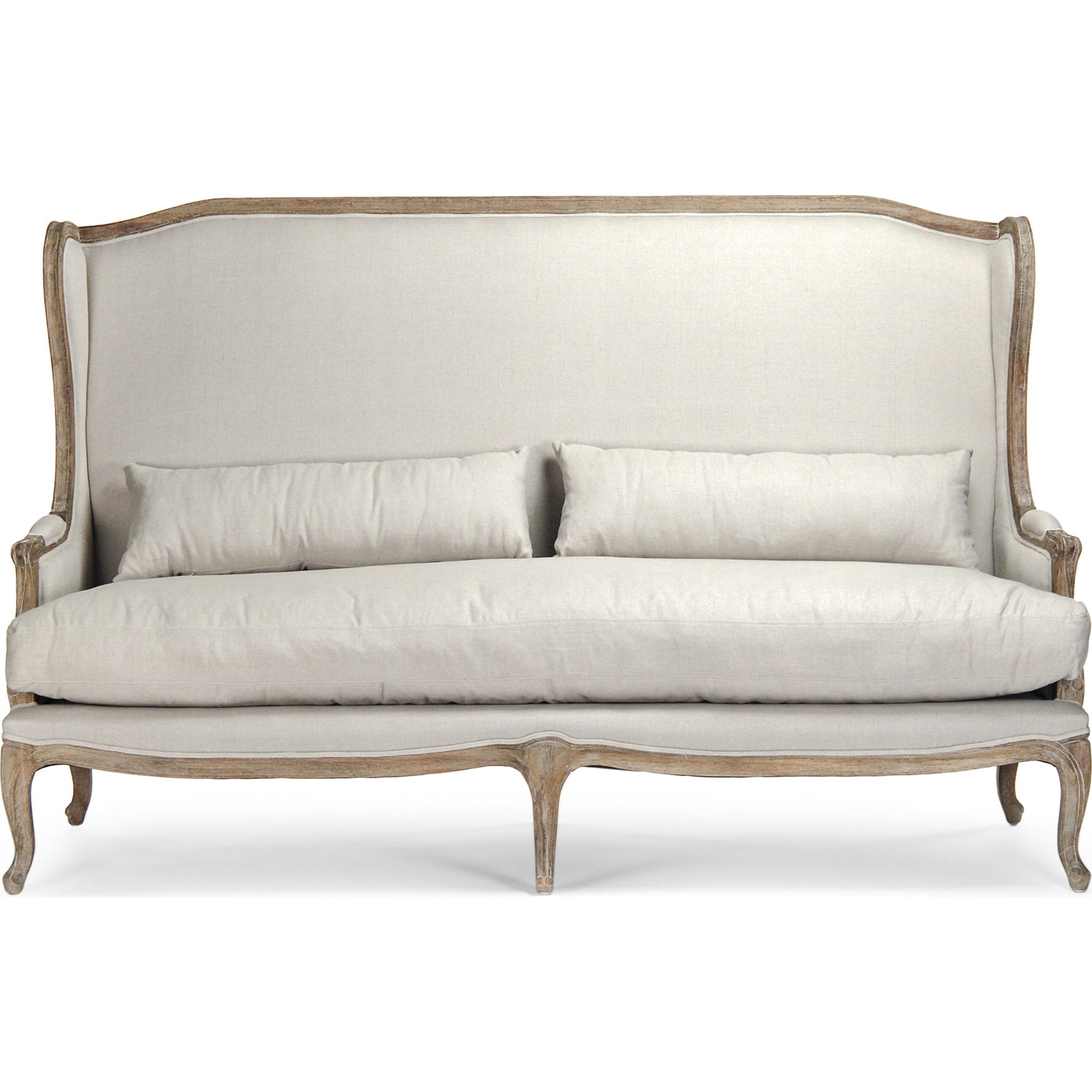 Leon Sofa by Zentique. Made from limed grey oak in a traditional style.