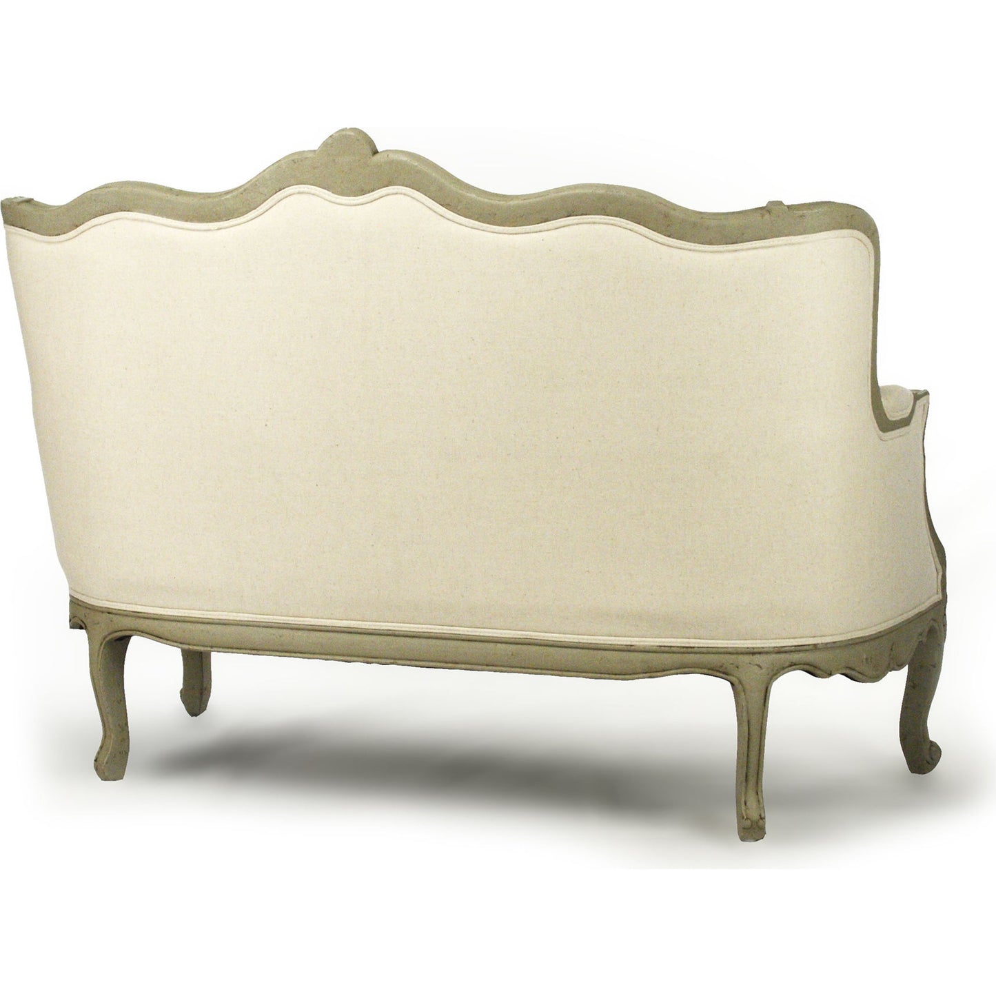 002 S-336484 | Additional Silo | Adele Settee by Zentique in off-white cotton, jute and faux olive green birch. Made from faux olive green birch in a cottage & farmhouse style.