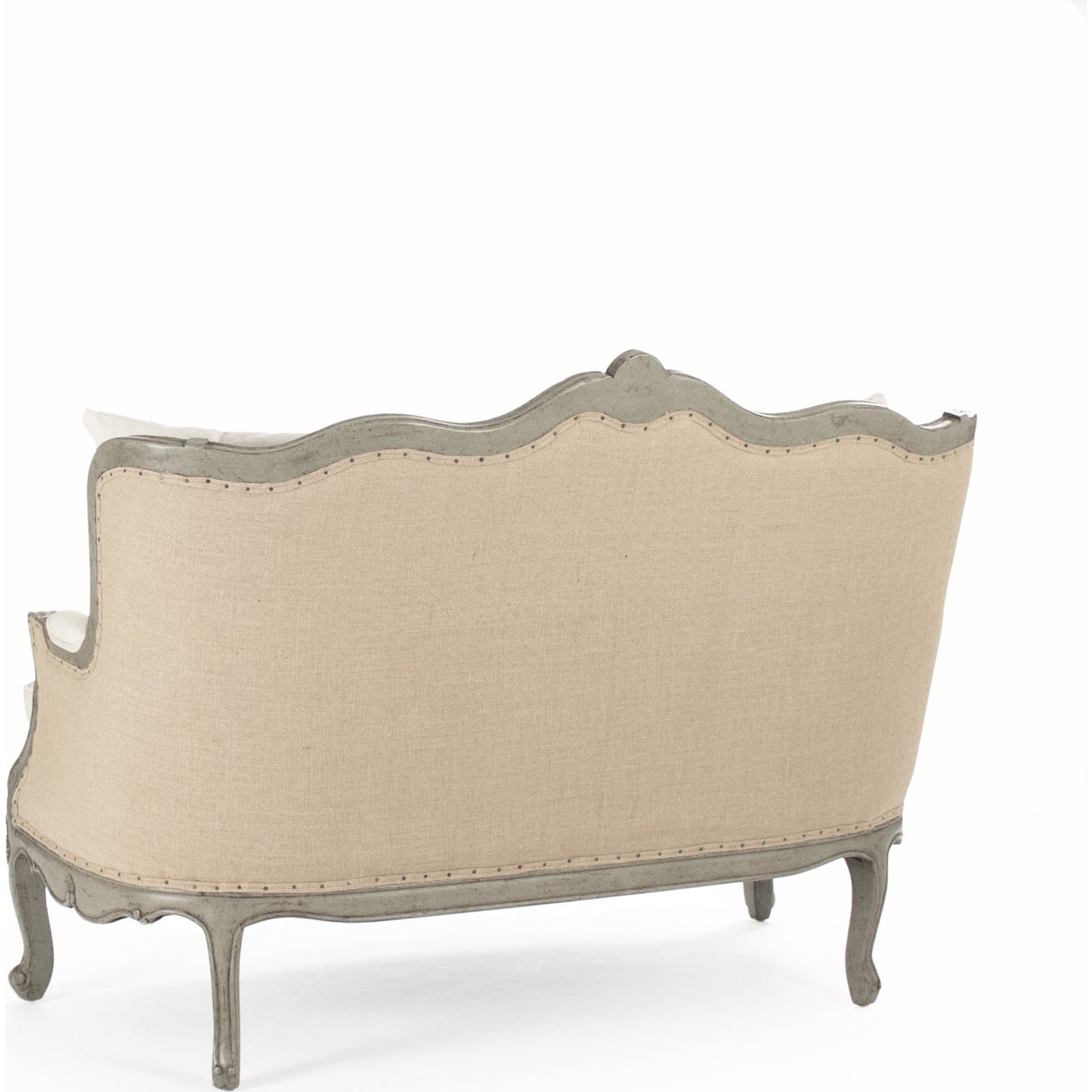 006 S-336484 | Additional Silo | Adele Settee by Zentique in off-white cotton, jute and faux olive green birch. Made from faux olive green birch in a cottage & farmhouse style.