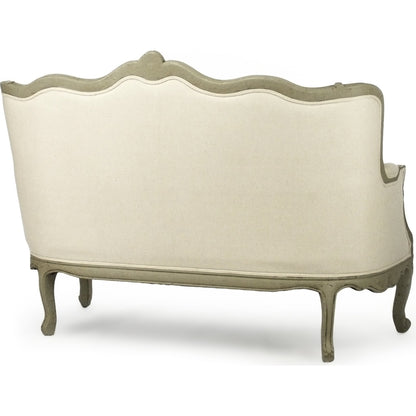 Adele Chair by Zentique in off-white cotton and faux olive green birch. Made from faux olive green birch in a cottage & farmhouse style.