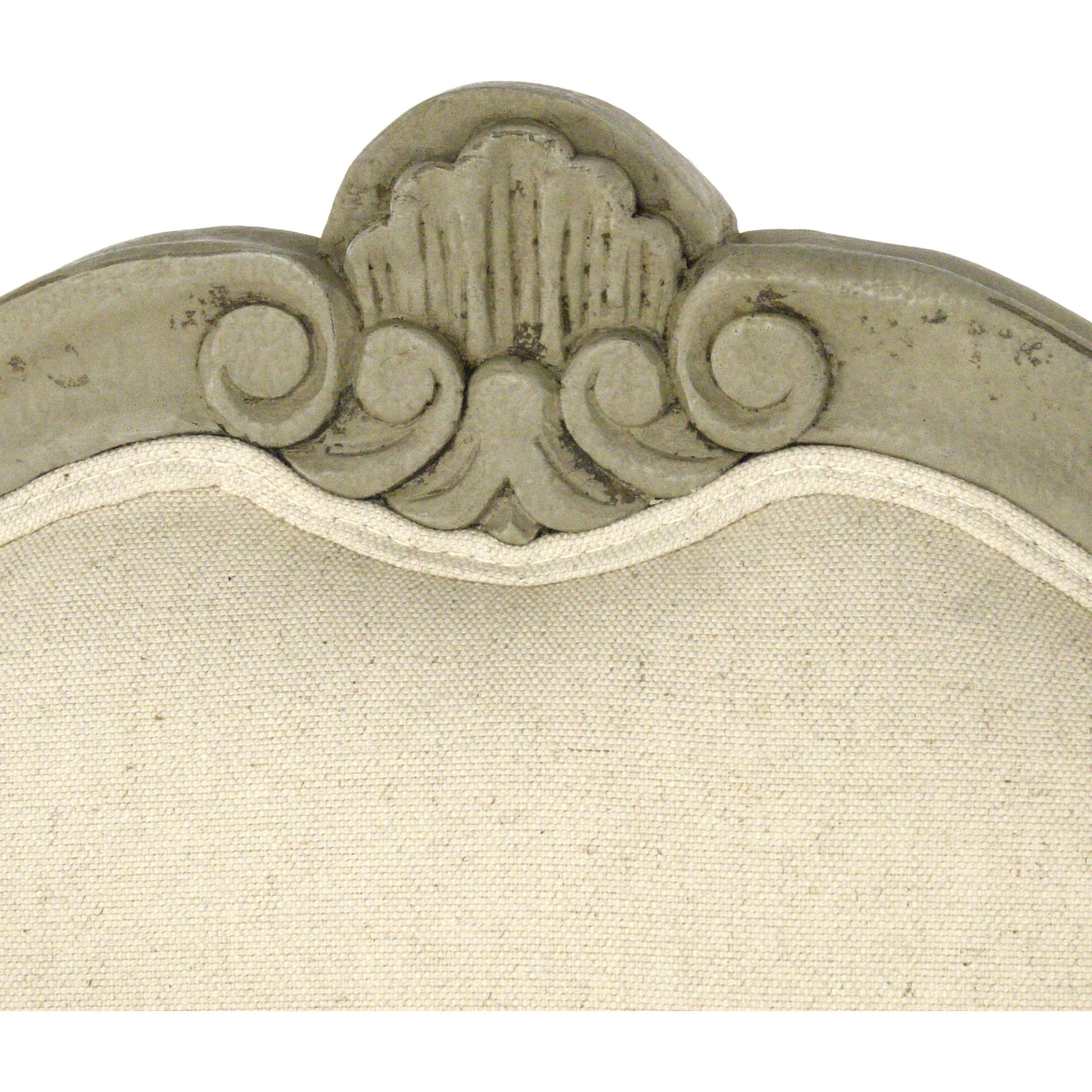 Adele Chair by Zentique in off-white cotton and faux olive green birch. Made from faux olive green birch in a cottage & farmhouse style.