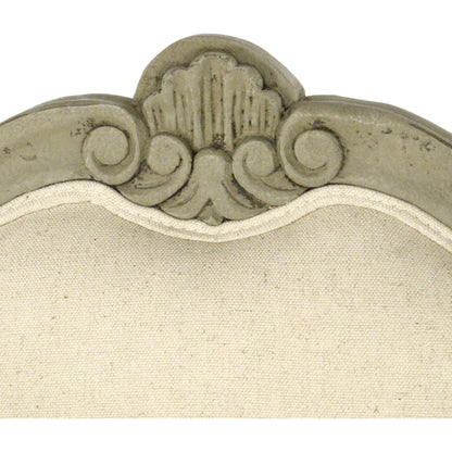 Adele Chair by Zentique in off-white cotton and faux olive green birch. Made from faux olive green birch in a cottage & farmhouse style.