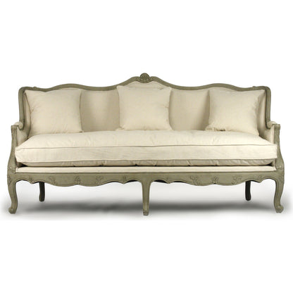 Adele Sofa by Zentique in faux olive green birch. Made from faux olive green birch in a traditional style.