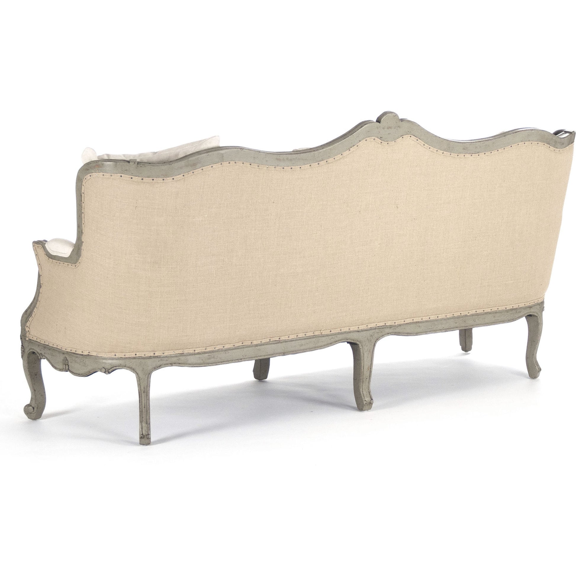 Adele Sofa by Zentique in faux olive green birch. Made from faux olive green birch in a traditional style.