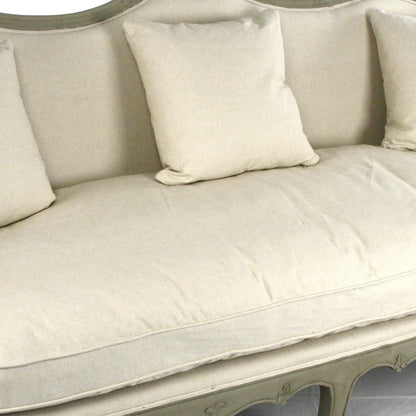 Adele Sofa by Zentique in faux olive green birch. Made from faux olive green birch in a traditional style.