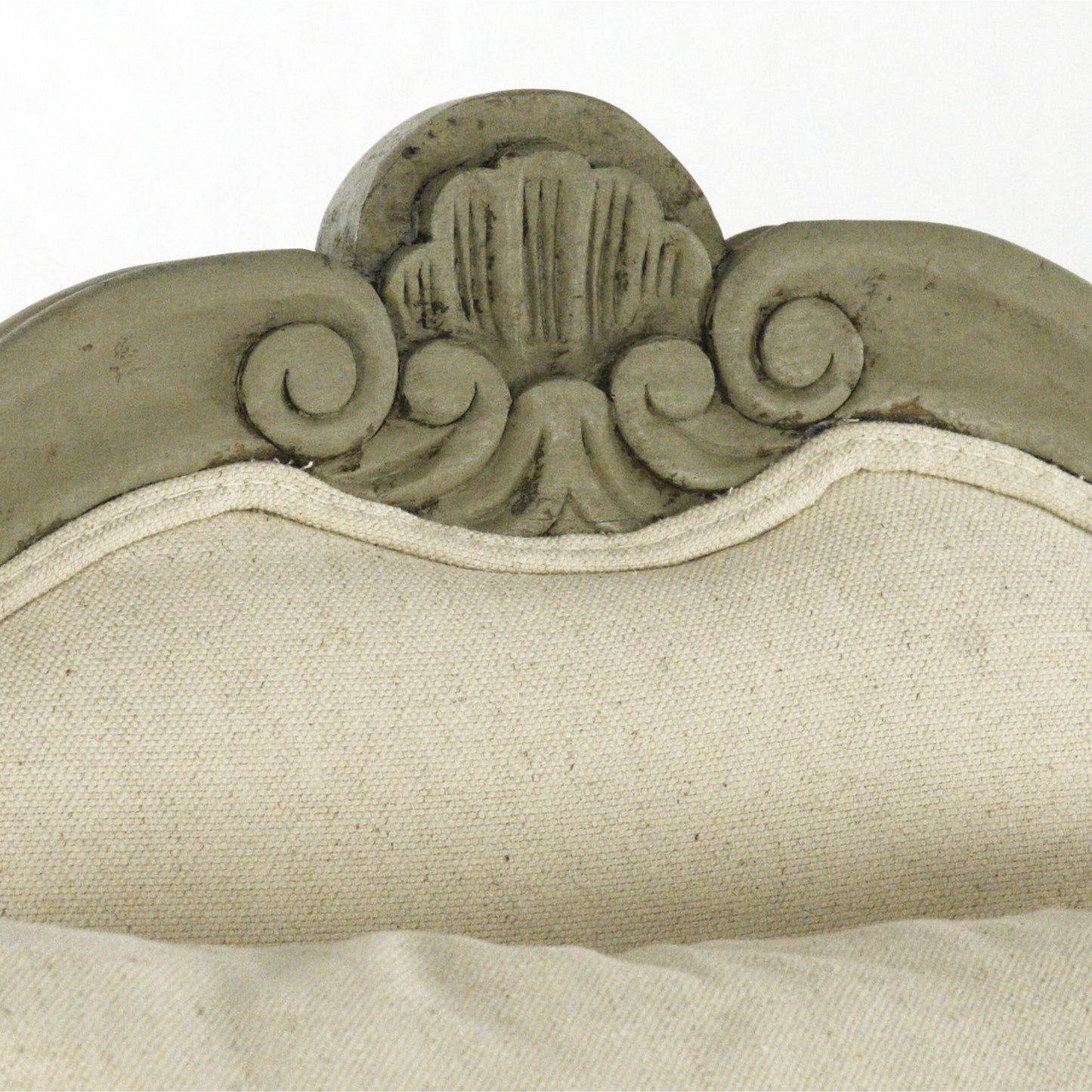 009 S-336485 | Closeup | Adele Sofa by Zentique in faux olive green birch. Made from faux olive green birch in a traditional style.