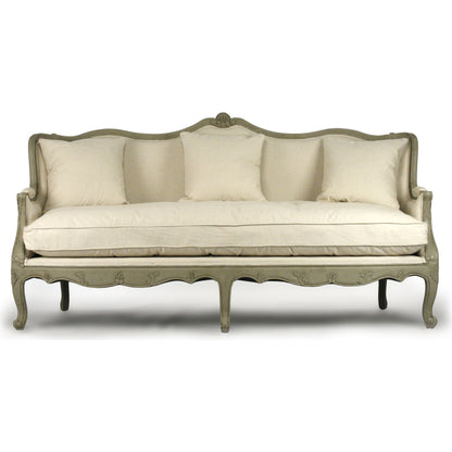 Adele Sofa by Zentique in faux olive green birch. Made from faux olive green birch in a traditional style.