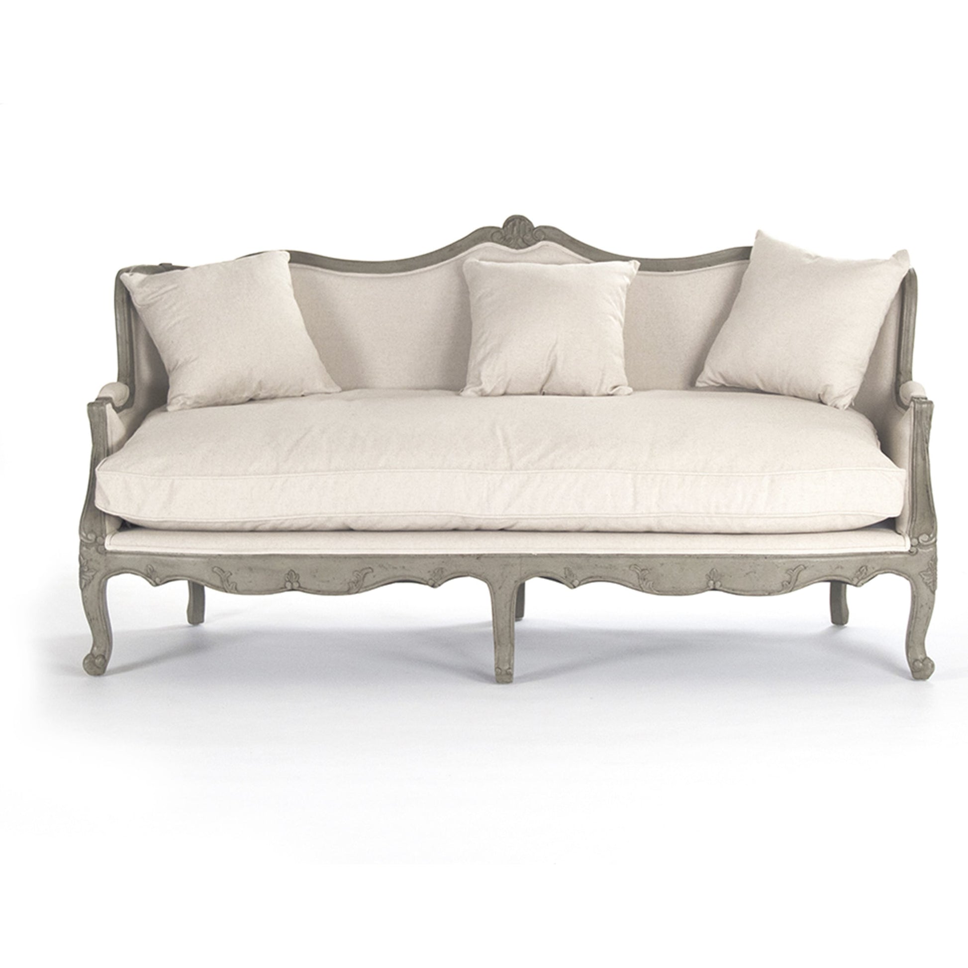 Adele Sofa by Zentique in faux olive green birch. Made from faux olive green birch in a traditional style.