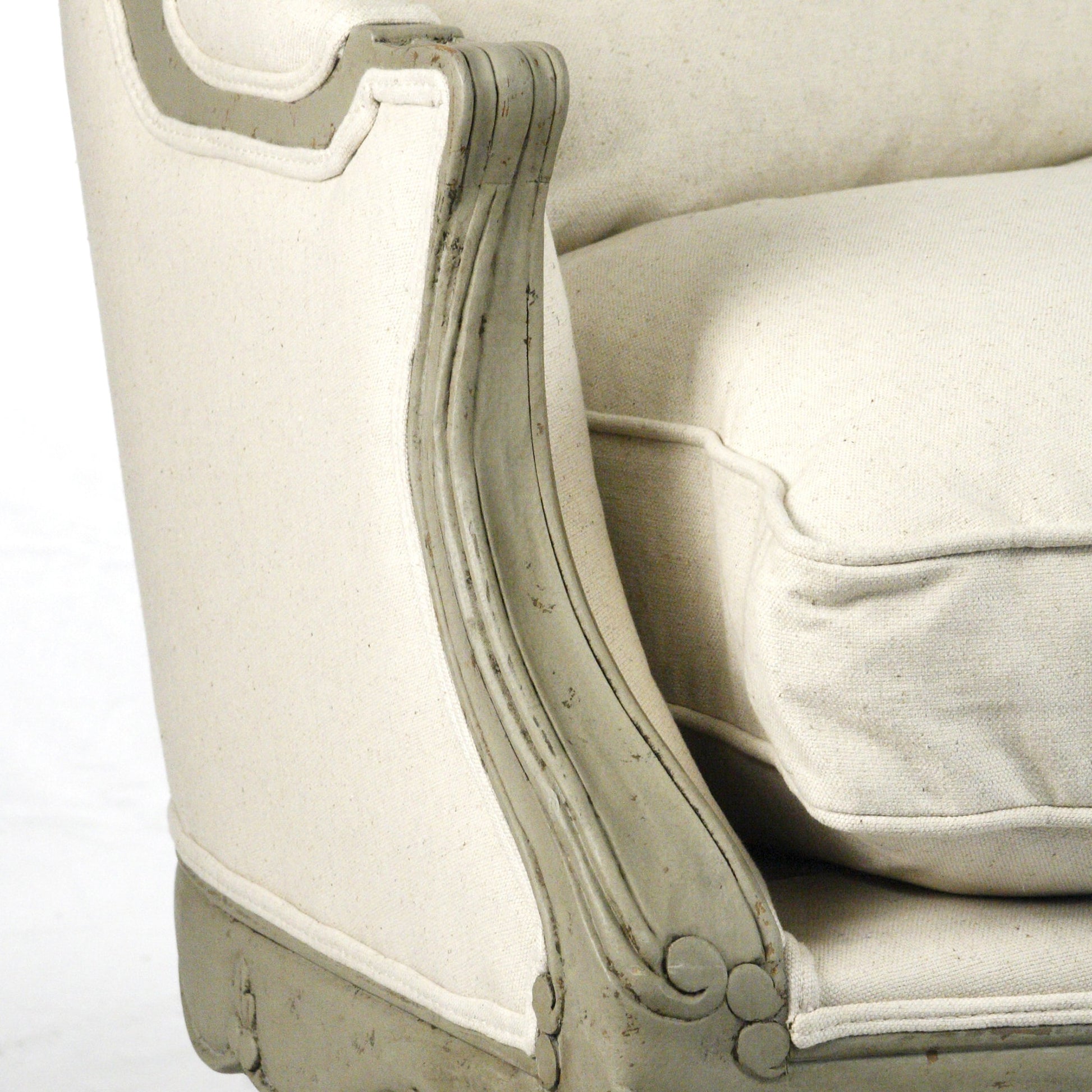 Adele Sofa by Zentique in faux olive green birch. Made from faux olive green birch in a traditional style.