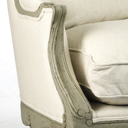 Adele Sofa by Zentique in faux olive green birch. Made from faux olive green birch in a traditional style.