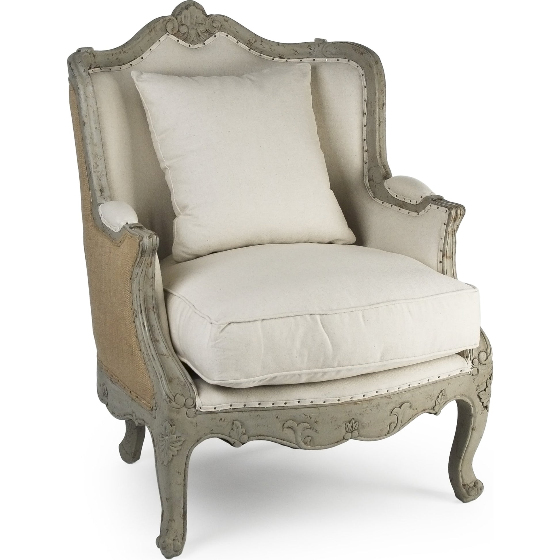 Adele Love Chair by Zentique in faux olive green birch. Made from faux olive green birch in a traditional style.