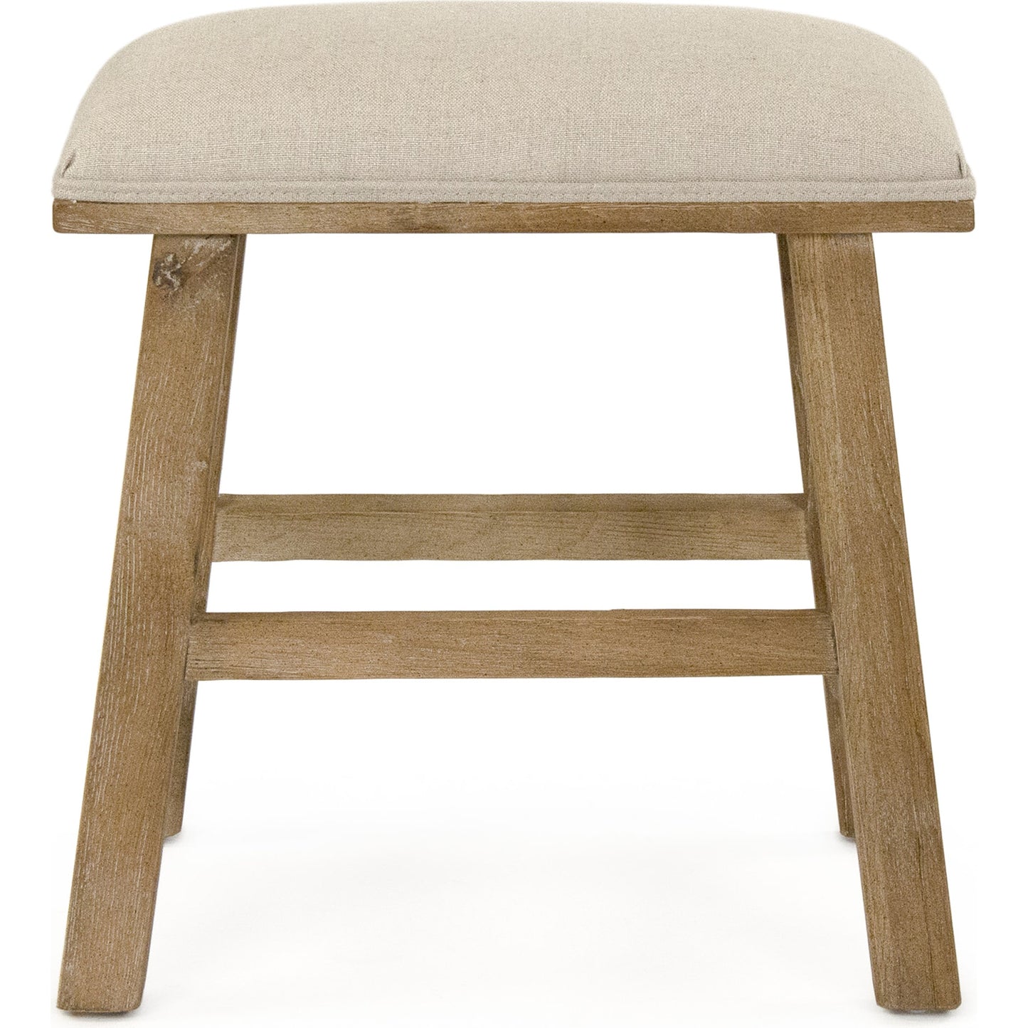 003 SR-900284 | Additional Silo | Jocelyn Stool by Zentique in natural linen and limed gray oak. Made from limed grey oak in a transitional style.