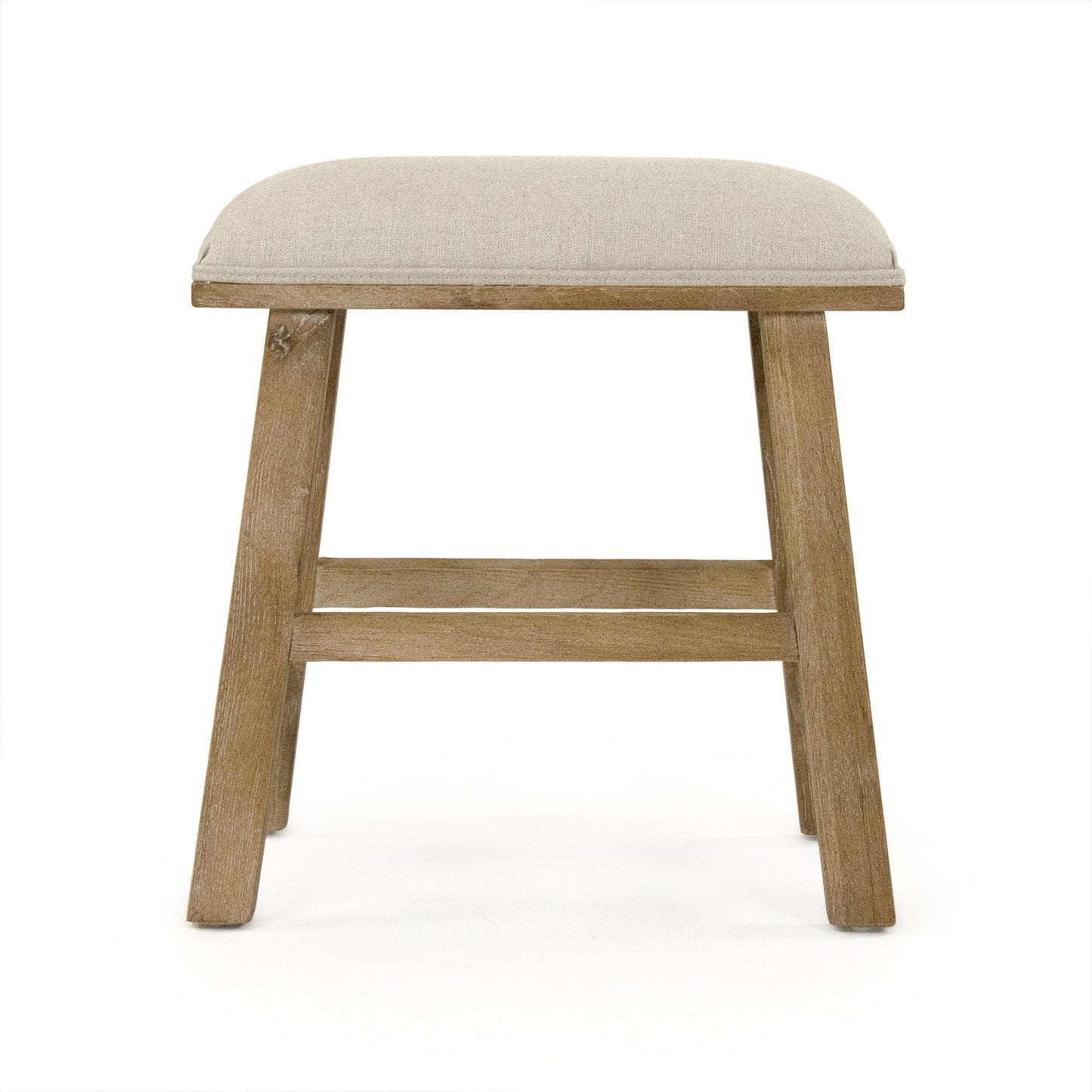 002 SR-900284 | Additional Silo | Jocelyn Stool by Zentique in natural linen and limed gray oak. Made from limed grey oak in a transitional style.
