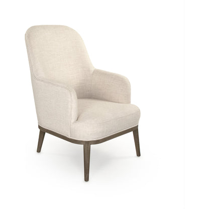 Cristina Club Chair by Zentique in cream and beech, polyester. Made from beech, polyester in a transitional style.