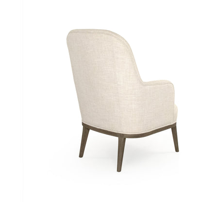 Cristina Club Chair by Zentique in cream and beech, polyester. Made from beech, polyester in a transitional style.