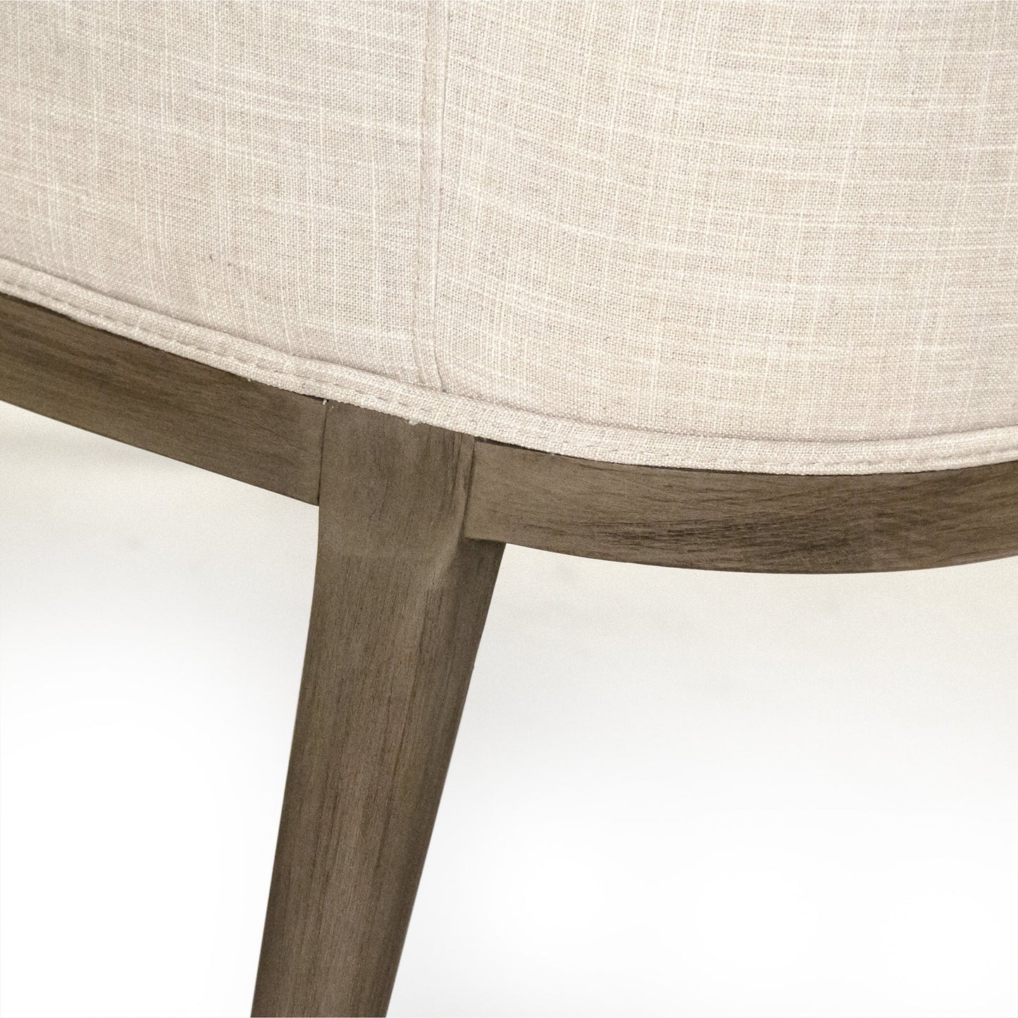 004 SR-900112 | Closeup | Cristina Club Chair by Zentique in cream and beech, polyester. Made from beech, polyester in a transitional style.