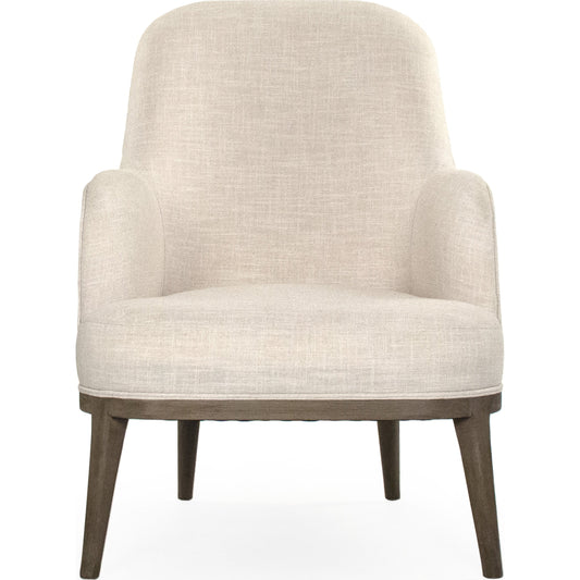 Cristina Club Chair by Zentique in cream and beech, polyester. Made from beech, polyester in a transitional style.